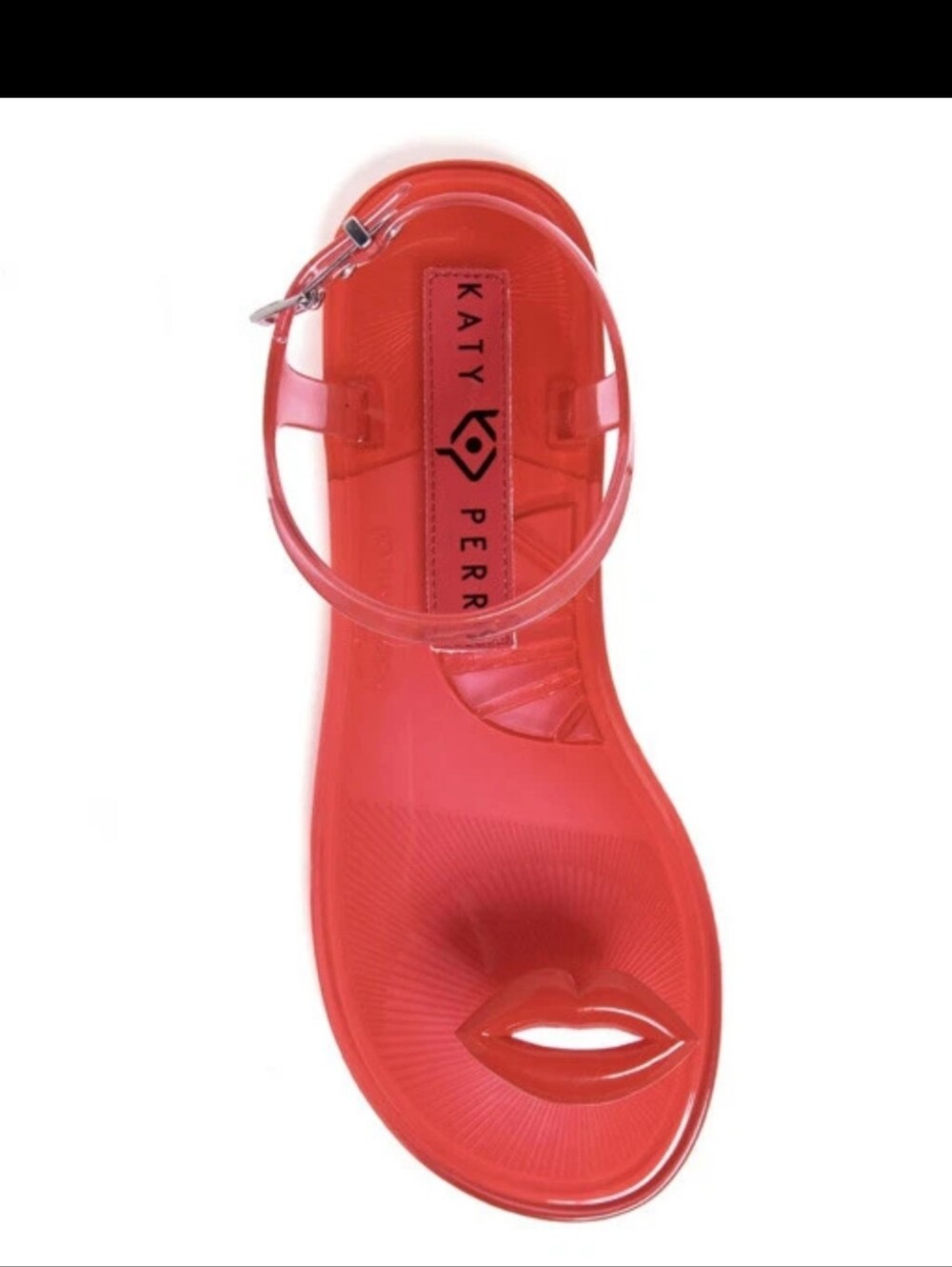 NWT Katy Perry Red Geli Lips PVC Sandals US 6